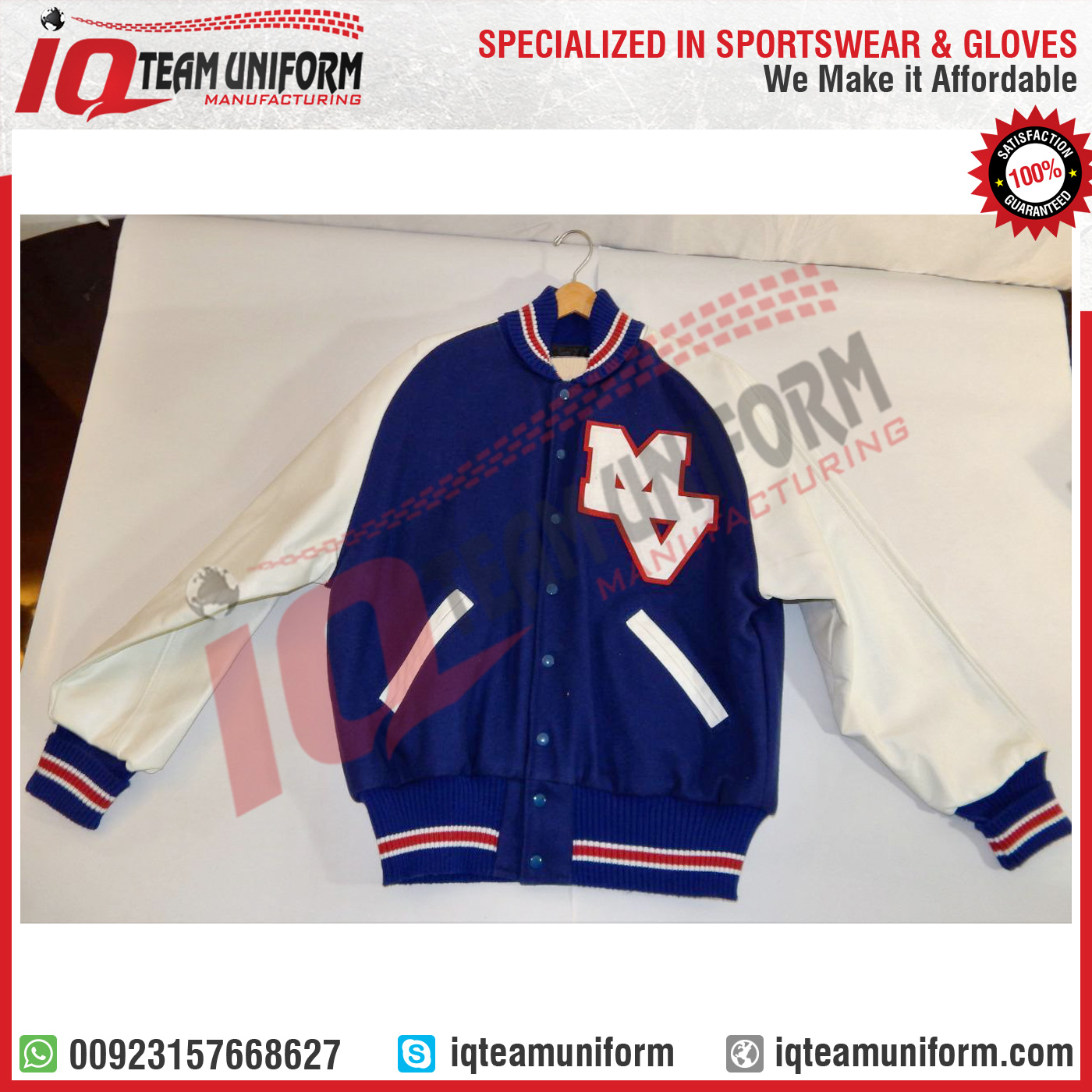 American Letter Man Jacket Leather Sleeves